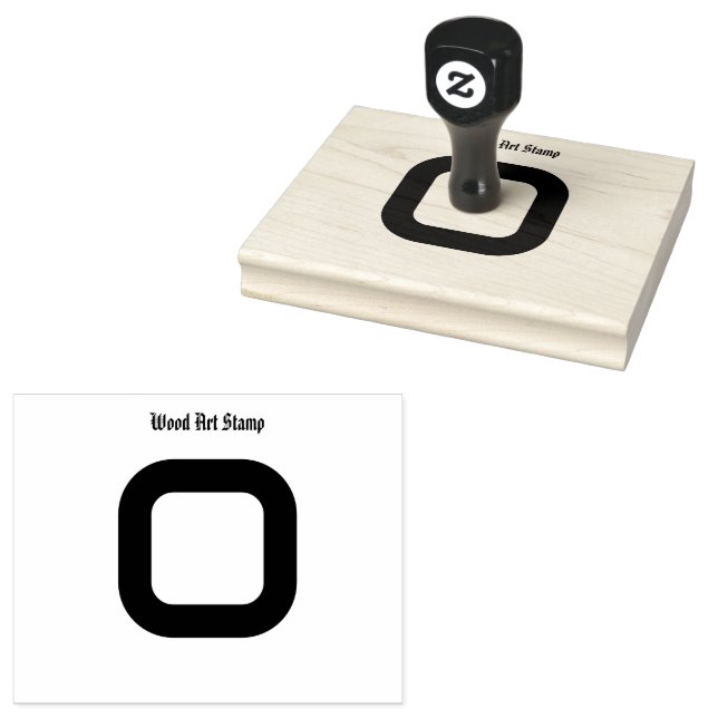Elegant Wooden-Stamp Customizable Text Jet Black Rubber Stamp (Stamped)