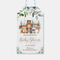 Elegant Woodland Animals Forest Baby Shower Favor Gift Tags