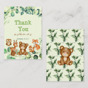 Elegant Woodland Animals Greenery Eucalyptus  Note Card