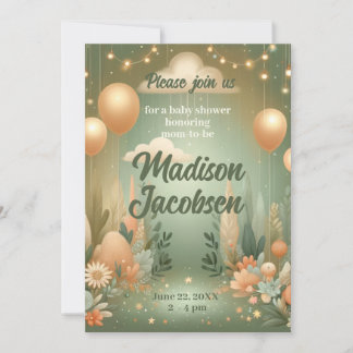 Elegant Woodland Baby Shower Invitation