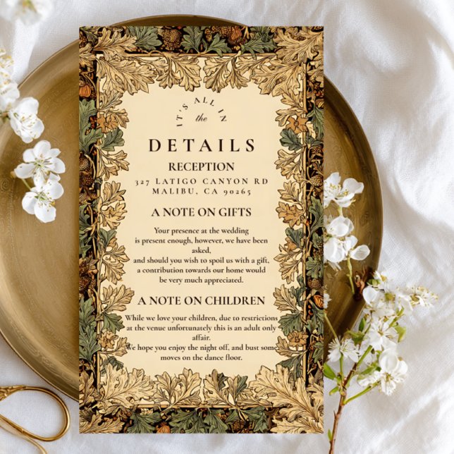 Elegant Woodland Botanical Wedding Enclosure Card (Creator Uploaded)