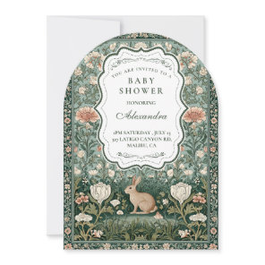 Elegant Woodland Bunny Baby Shower Invitation