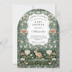 Elegant Woodland Bunny Baby Shower Invitation