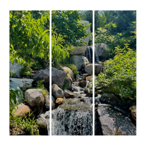 Elegant Woodland Cascade Blissful Greens Triptych