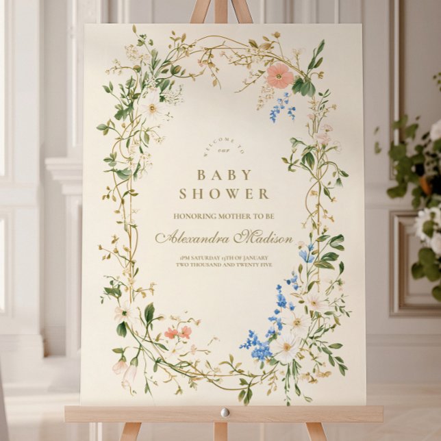 Elegant Woodland Fern Baby Shower Foam Board (Creator Uploaded)