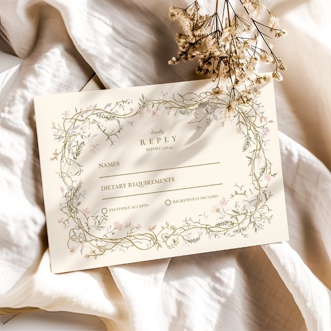 Elegant Woodland Fern Wedding RSVP Card (Creator Uploaded)