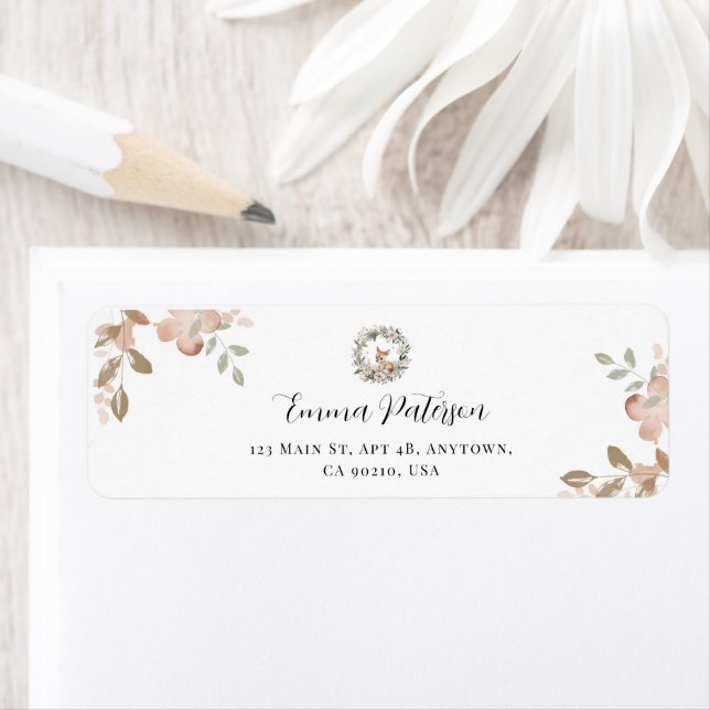 Elegant Woodland Floral Return Address Label (Insitu)