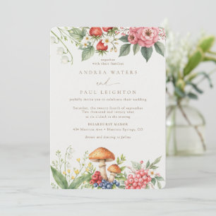 Elegant Woodland Forest Botanical Wedding Invitation
