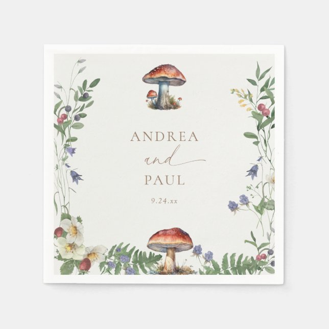 Elegant Woodland | Forest Wedding Napkins (Front)