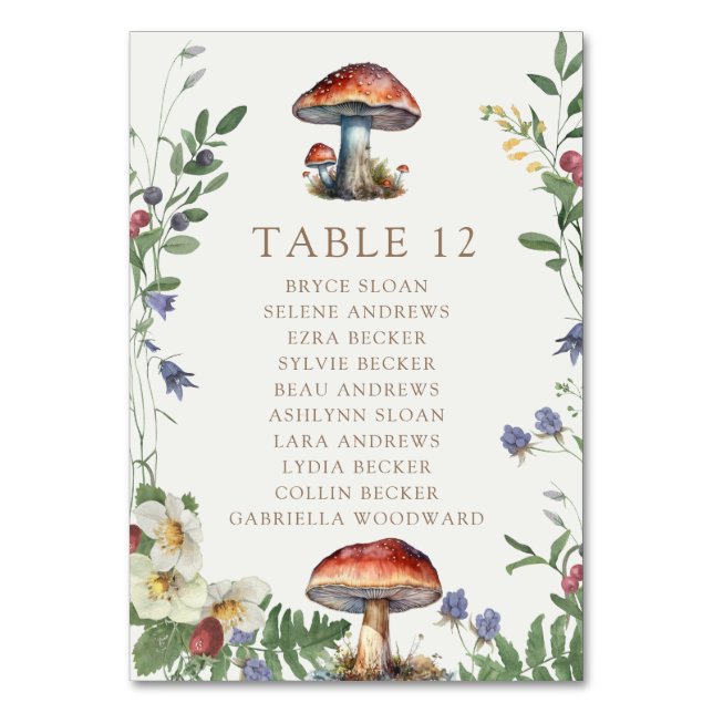 Elegant Woodland | Forest Wedding Table Number (Front)