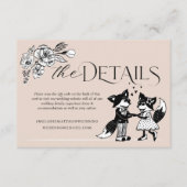 Elegant Woodland Fox Floral Sketch Fairytale Enclosure Card (Front)