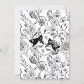 Elegant Woodland Fox Floral Sketch Fairytale Invitation (Back)