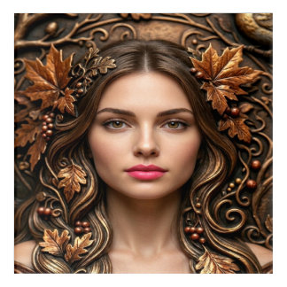 Elegant Woodland Portrait in Embossed Bronze Art