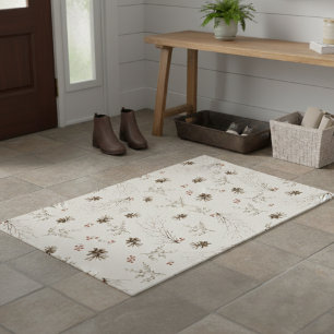 Elegant Woodland Winterberry Pattern  Doormat