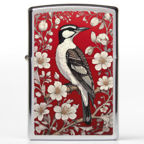 Elegant Woodpecker Floral William Morris Inspired Zippo Lighter
