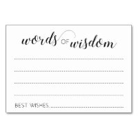 Elegant Words of Wisdom Wedding Advice Cards