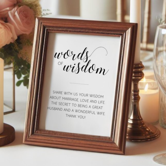 Elegant Words of Wisdom Wedding Advice Sign (Creator Uploaded)