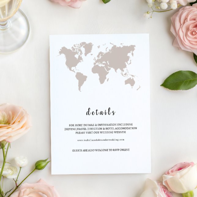 ELEGANT World Map Wedding details Invitation (Creator Uploaded)