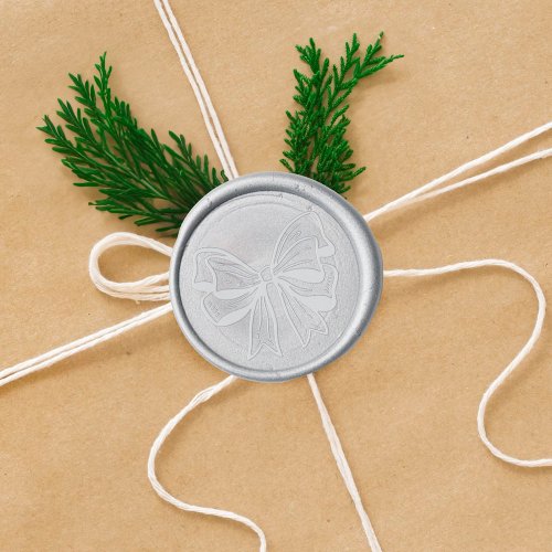 Elegant Wrapped Present Gift Double Bow Wax Seal Wax Seal Sticker