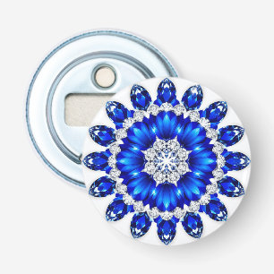 Elegant Wreath Adorned With Blue Flowers Bottle Opener