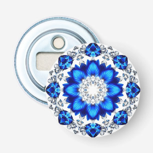 Elegant Wreath Adorned With Blue Flowers Bottle Opener