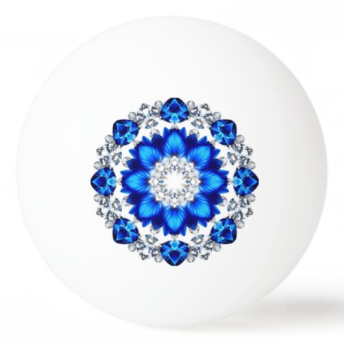 Elegant Wreath Adorned With Blue Flowers Ping Pong Ball