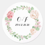 Elegant Wreath Classic Round Sticker