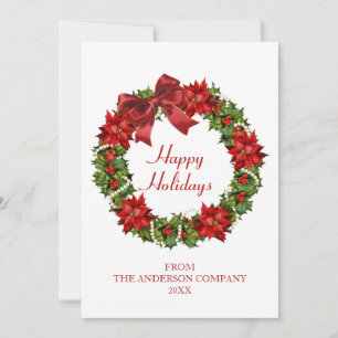 Elegant Wreath Company Happy Holidays Holiday Card