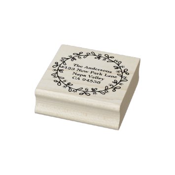 Elegant Wreath Family Name and Return Address
