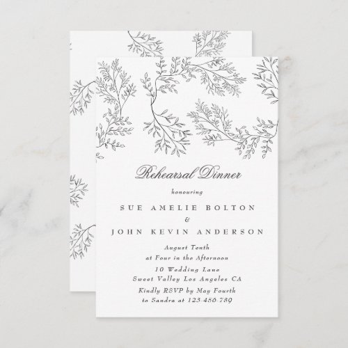 Elegant Wreath Floral Sketched Minimal Wedding Enc Enclosure Card