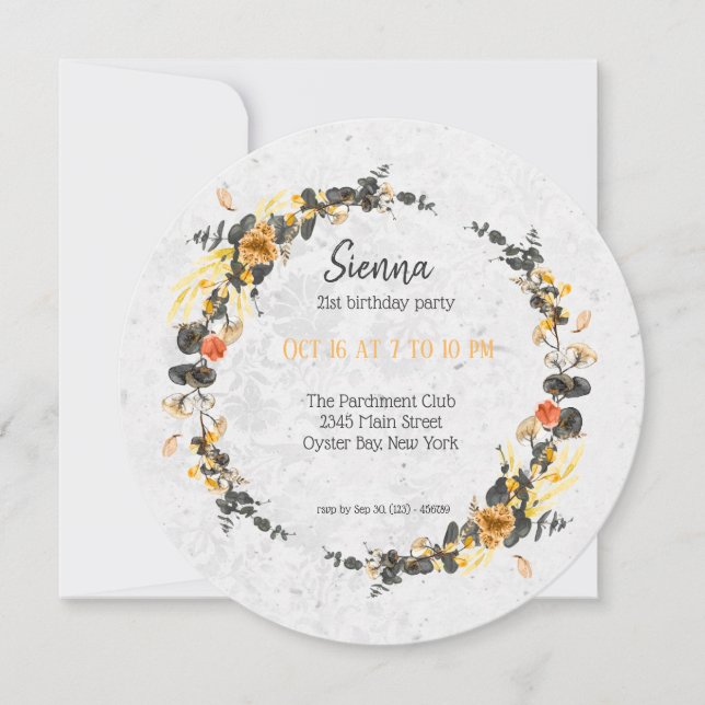 Elegant Wreath for all occassions Invitation (Front)