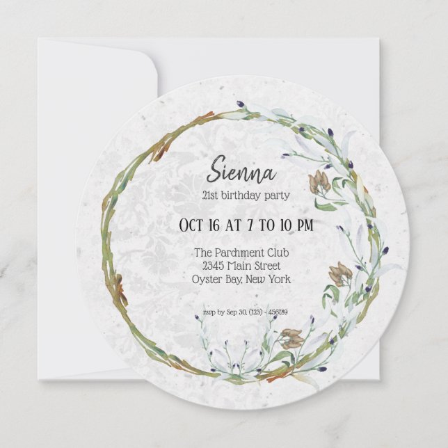 Elegant Wreath for all occassions Invitation (Front)
