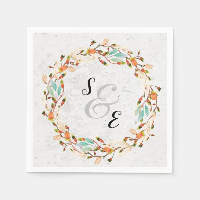 Elegant Wreath for all occassions Napkins (Front)