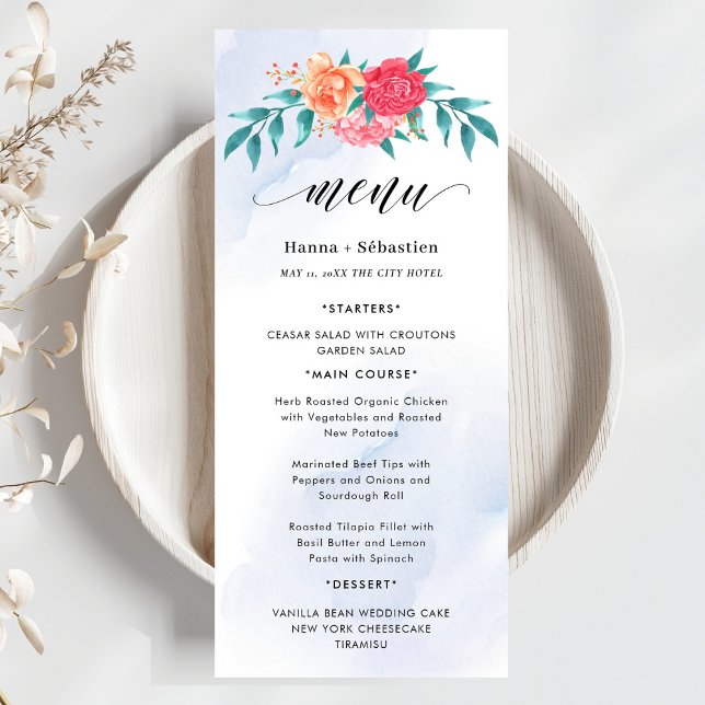 Elegant Wreath Monogram Wedding  Menu (Creator Uploaded)