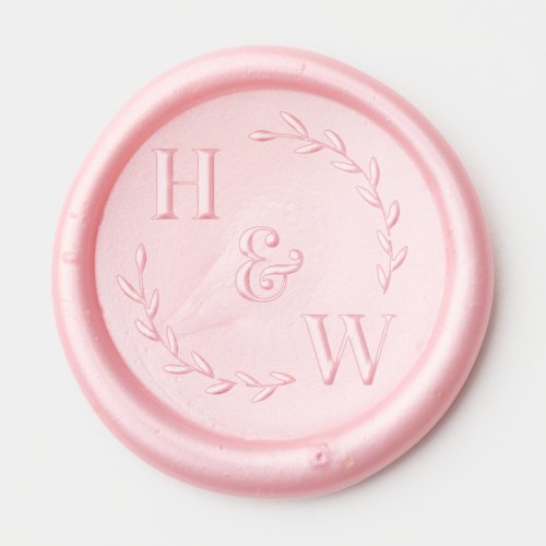 Elegant Wreath Monogram Wedding Wax Seal Sticker