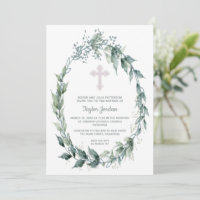 Watercolor Cross Baptism / Dedication Invite Crest good