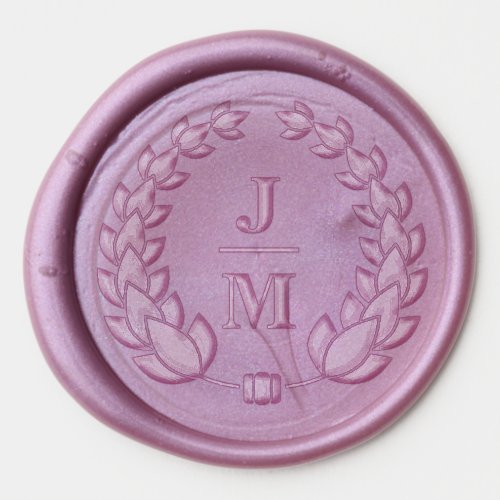 elegant wreath simple monogram stylish wedding  wax seal sticker