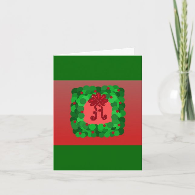 Elegant Wreath Thank You Card (Front)