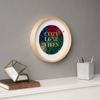 Elegant Wrist Watch with "Cozy Luxe Vibes" Design Clock