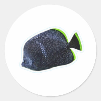 Elegant Wrought Iron Butterflyfish Marine Art Stic Classic Round Sticker