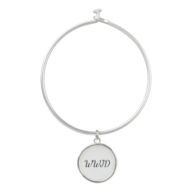 Elegant WWJD Bangle Bracelet (Front)