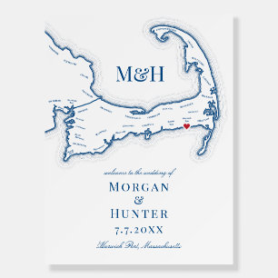 Elegant Wychmere Beach Club Wedding Welcome Sign