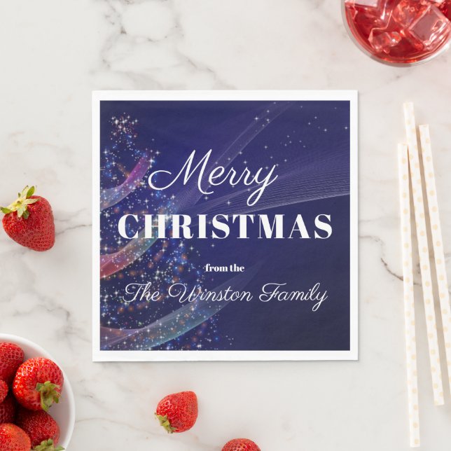 Elegant Xmas Tree Holiday Party Merry Christmas Napkins (Insitu)