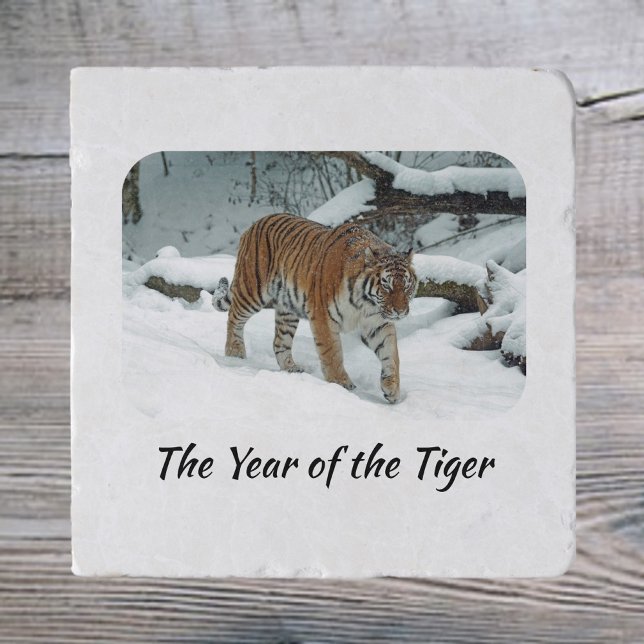 Elegant Year of the Tiger Winter Photo Trivet (Creator Uploaded)