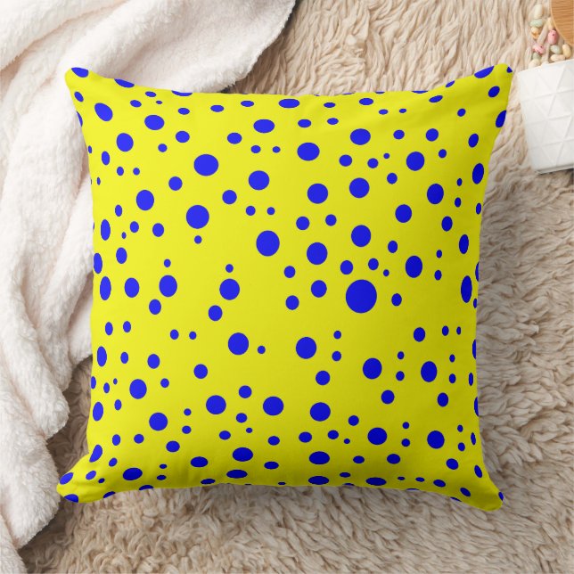Elegant Yellow and Blue - Decorative Throw Pillow (Blanket)