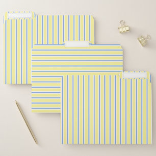 Elegant Yellow and Blue Striped File Folder