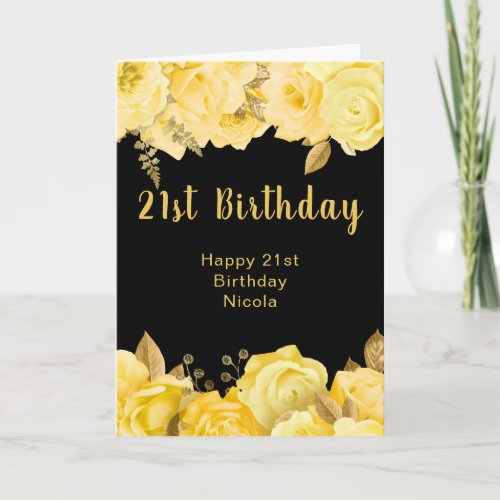 Elegant Yellow and Gold Flowers Birthday Party