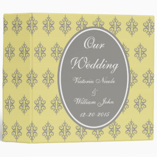 Elegant Yellow and Gray Wedding Binder