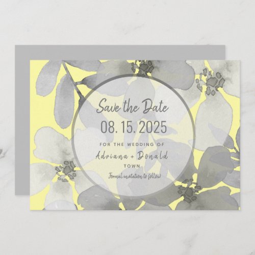 Elegant Yellow and Grey Wedding Save The Date