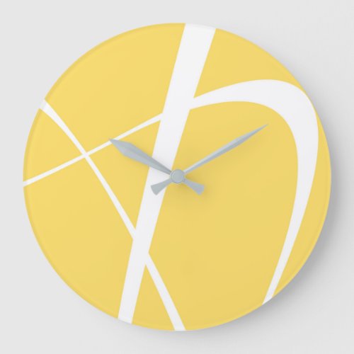 Elegant Yellow and White Modern Kitchen Large Clock